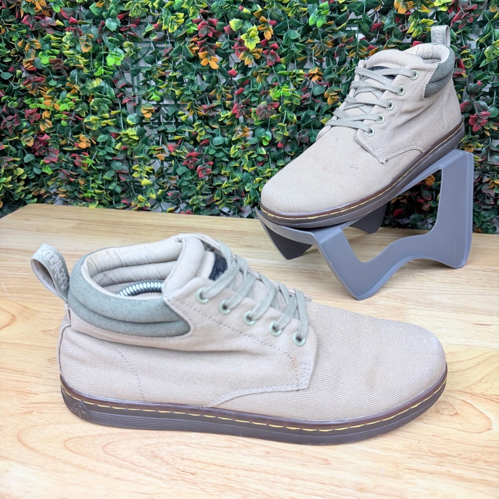 Dr. Martens Maleke Khaki Canvas Chukka Boots Shoes Mens 10 Womens 11 AW004